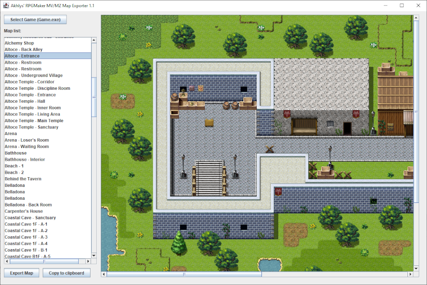 RPG Maker MV Map exporter