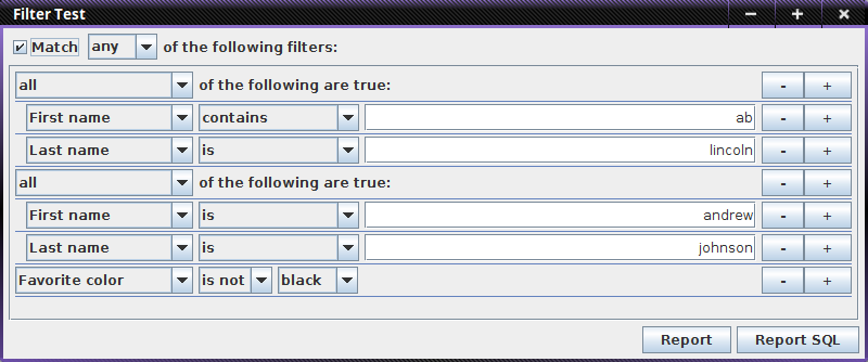 Example used in GUI